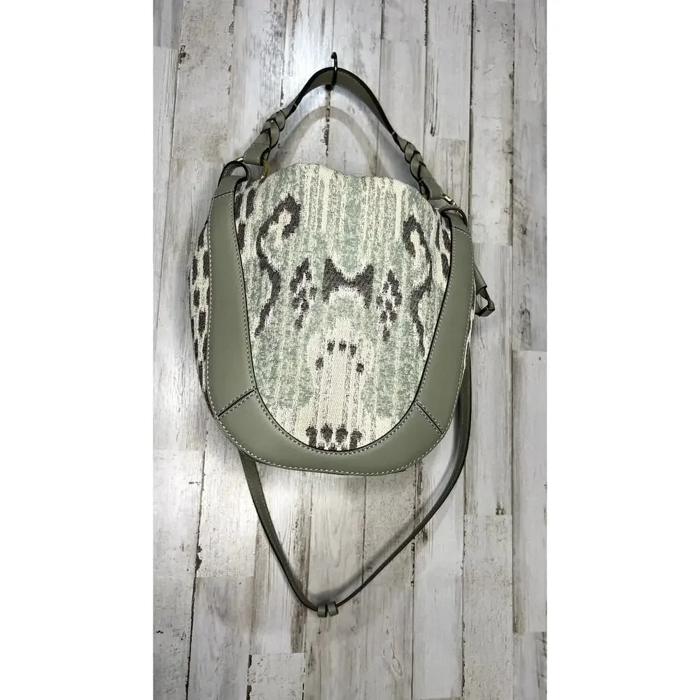 Ulla Johnson Women's Canvas & Leather Shoulder Bag Sophisticated Pattern‎ Casual